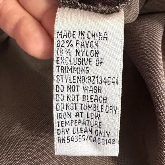 Nygard Collection Brown Velvet Velour Split Collar Sequin Trim Tunic Womens 14 - Picture 9 of 9